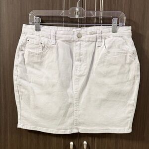 Classic White Denim Mini Skirt